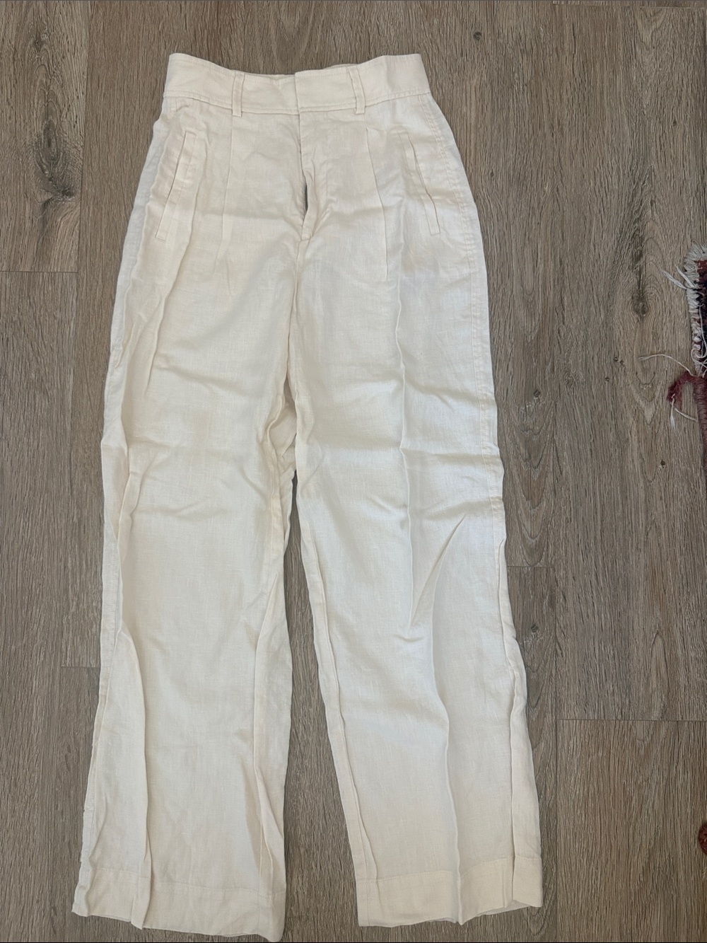 EVERLANE / High-Waist Wide Leg Linen Pants - Cream 0
